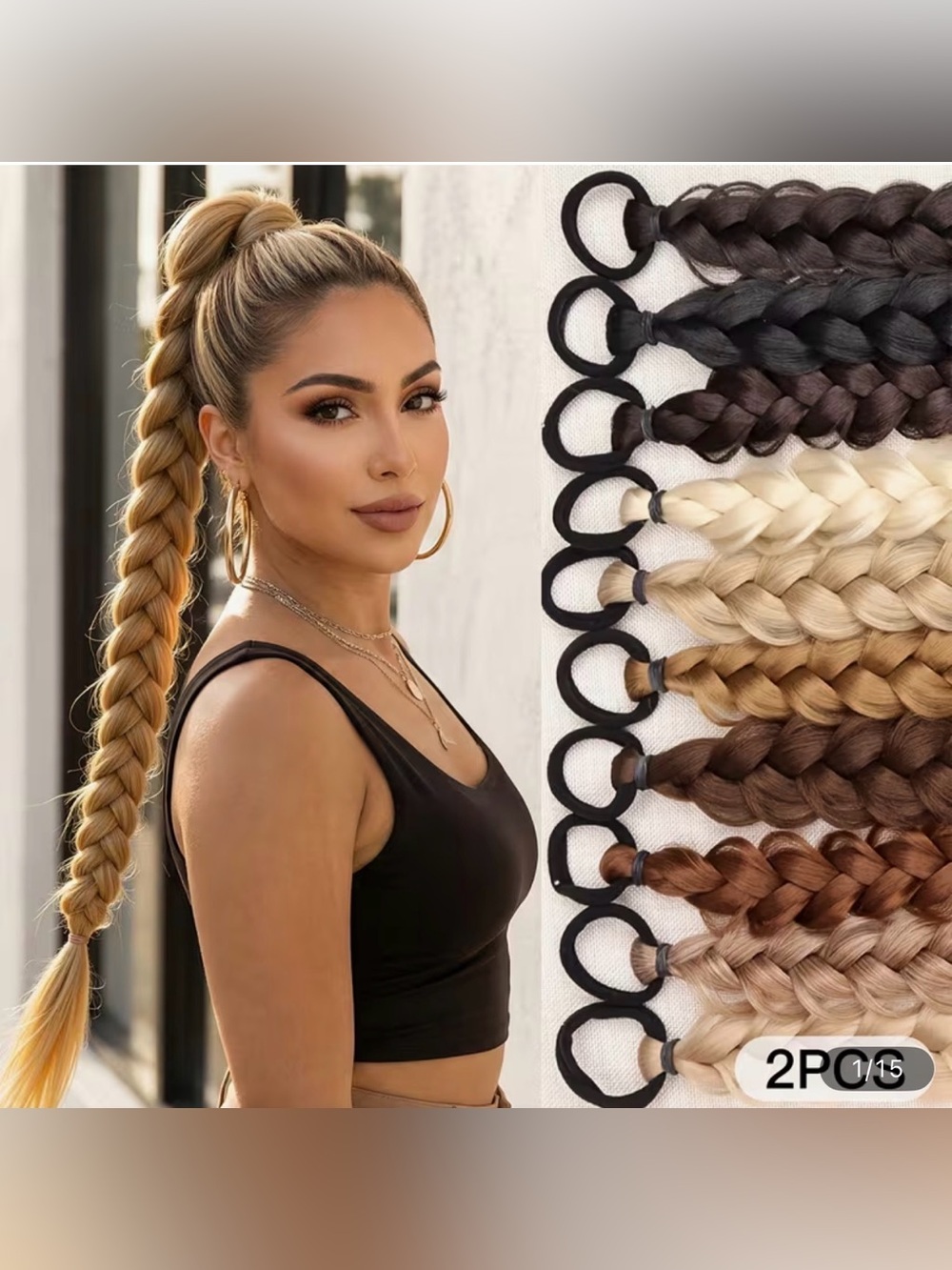 Dark blonde brown gold hair Ponytail synthetic costume hair piece long new